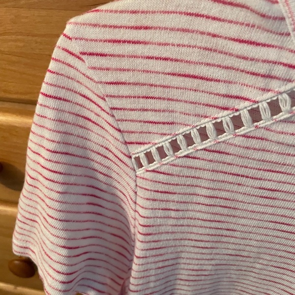 Red and White Striped Top with Back Lace-Up Detail by Lane Bryant Plus 22W - Picture 3 of 6